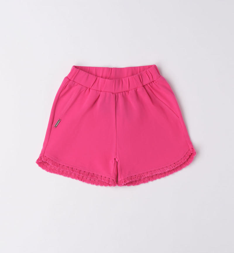 Sarabanda cotton shorts for girls from 9 months to 8 years FUXIA-2437