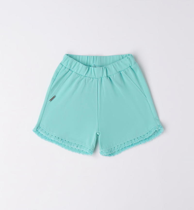 Sarabanda cotton shorts for girls from 9 months to 8 years VERDE MENTA-4431