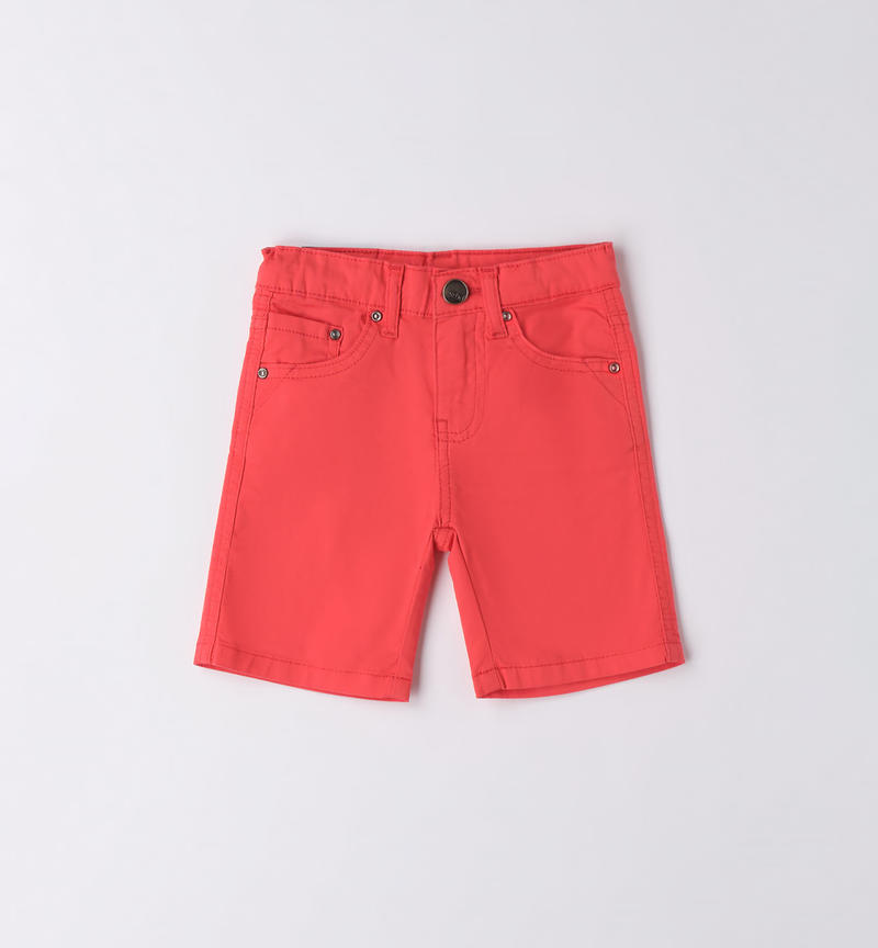 Sarabanda cotton shorts for boys from 9 months to 8 years ROSSO-2152