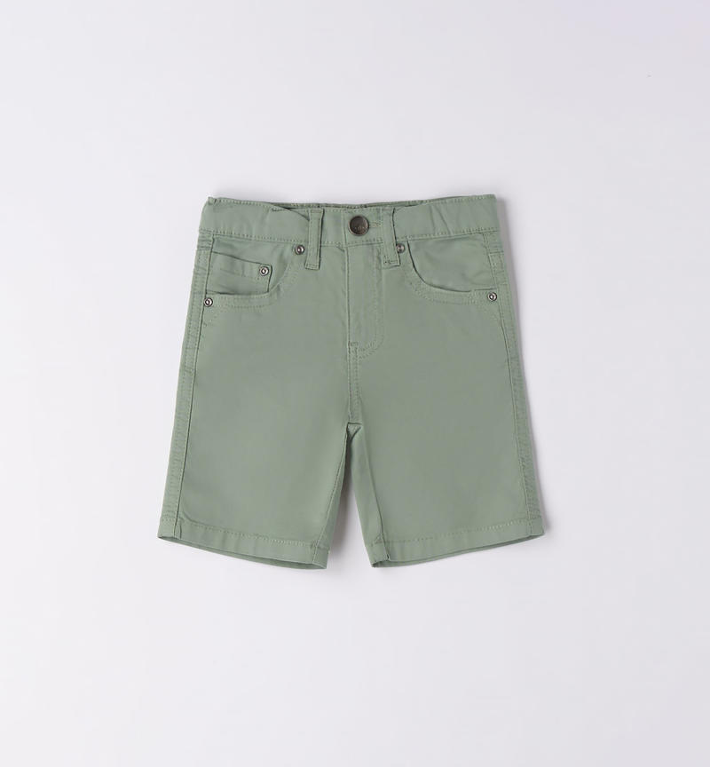 Pantalone corto cotone per bambino da 9 mesi a 8 anni Sarabanda VERDE SALVIA-4715