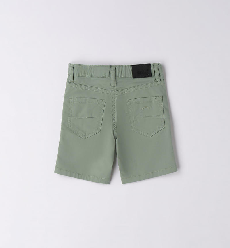 Sarabanda cotton shorts for boys from 9 months to 8 years VERDE SALVIA-4715