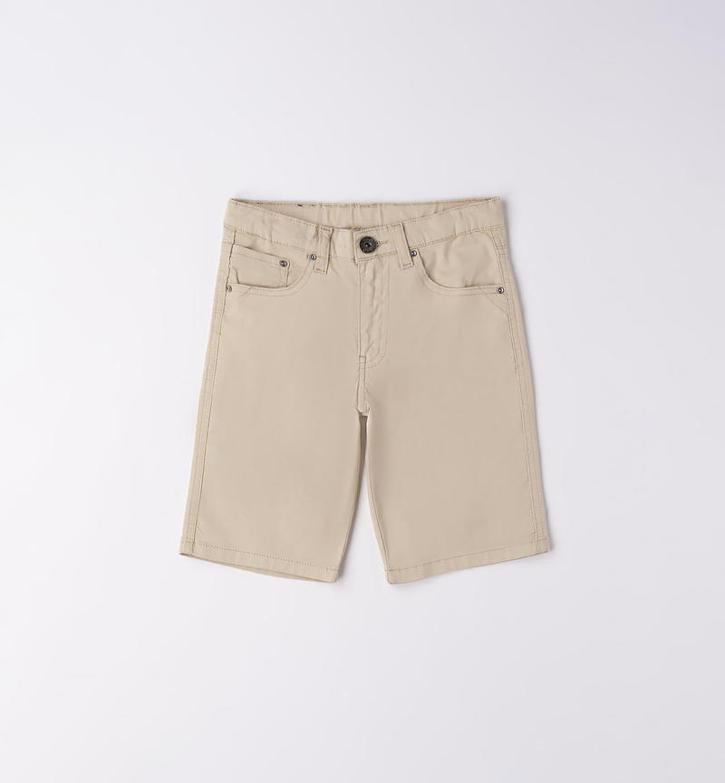 Sarabanda cotton shorts for boys from 8 to 16 years BEIGE-0435