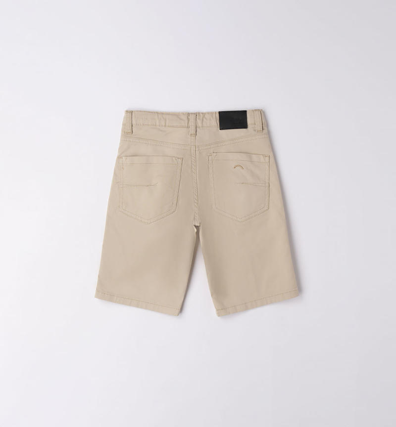 Sarabanda cotton shorts for boys from 8 to 16 years BEIGE-0435