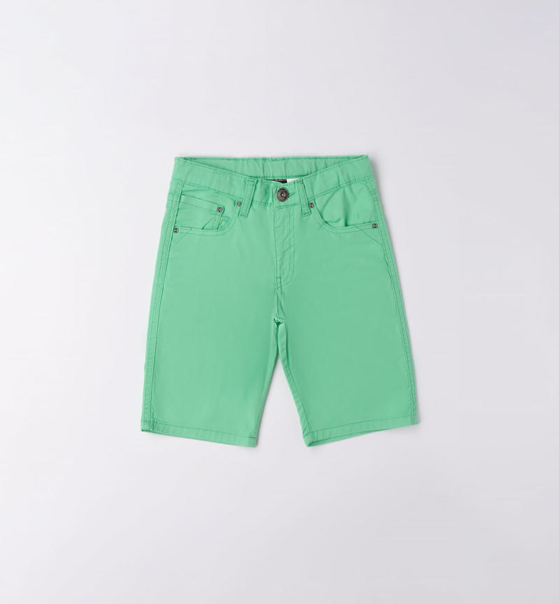 Pantalone corto cotone ragazzo da 8 a 16 anni Sarabanda VERDE-5041