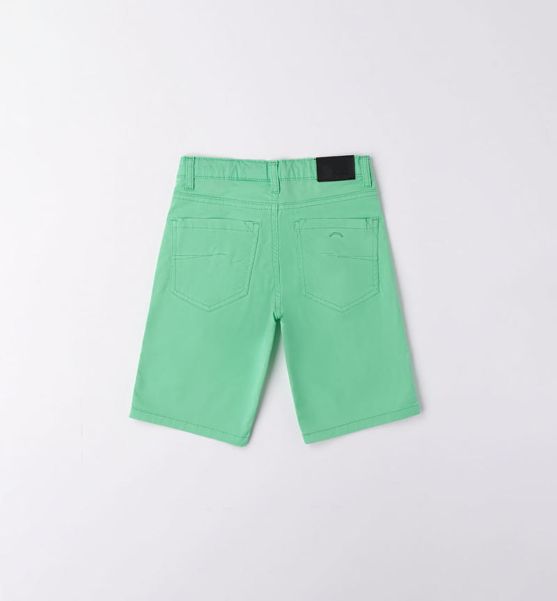 Pantalone corto cotone ragazzo da 8 a 16 anni Sarabanda VERDE-5041