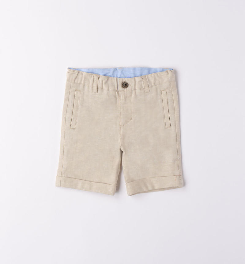 Sarabanda elegant shorts for boys from 9 months to 8 years BEIGE-0435