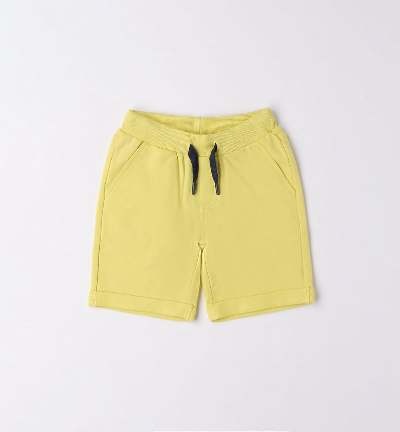 Sarabanda fleece shorts for boys from 9 months to 8 years GIALLO-1417