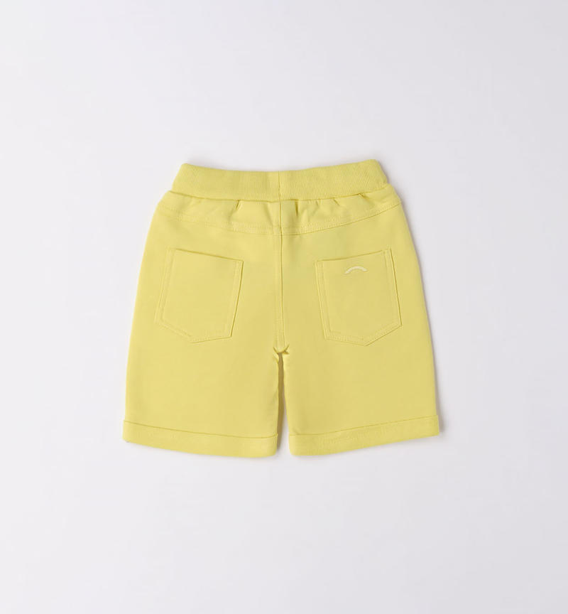 Sarabanda fleece shorts for boys from 9 months to 8 years GIALLO-1417