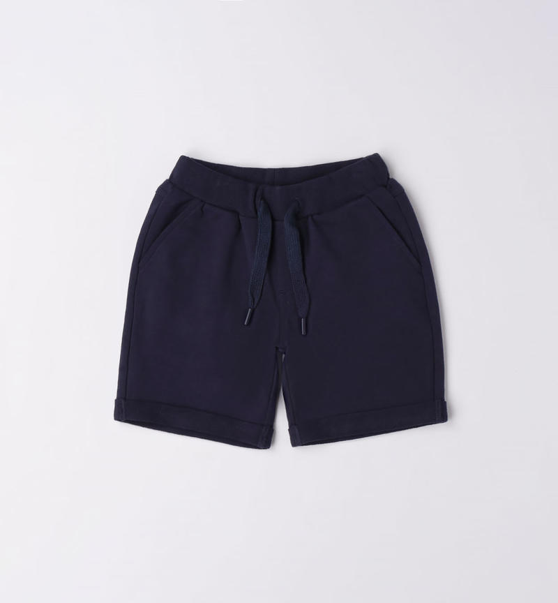 Sarabanda fleece shorts for boys from 9 months to 8 years NAVY-3854