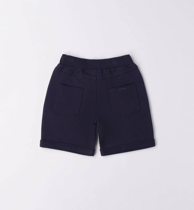 Sarabanda fleece shorts for boys from 9 months to 8 years NAVY-3854