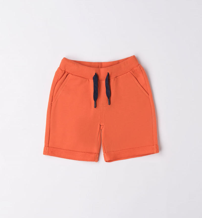 Sarabanda fleece shorts for boys from 9 months to 8 years ORANGE-1943
