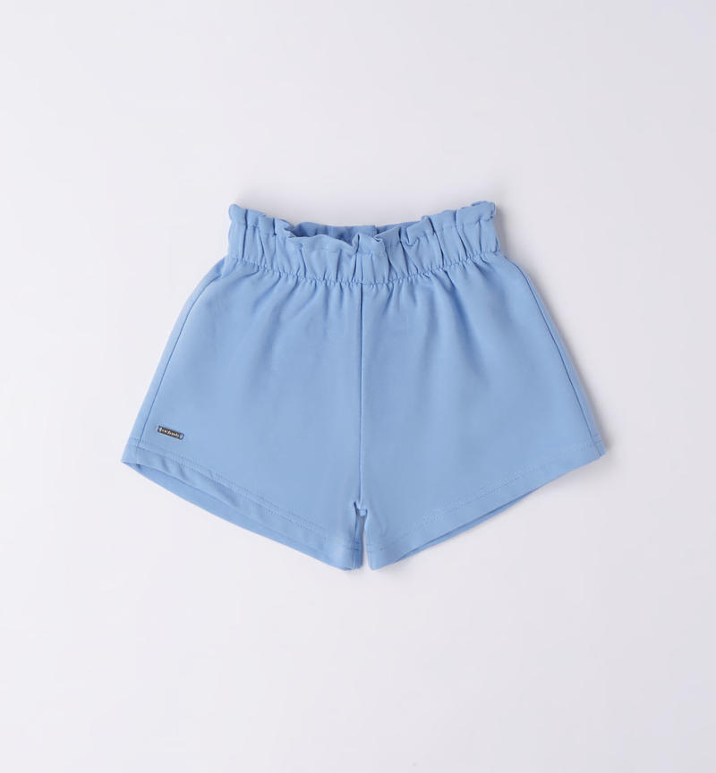 Sarabanda jersey fleece shorts for girls from 9 months to 8 years AZZURRO-3624