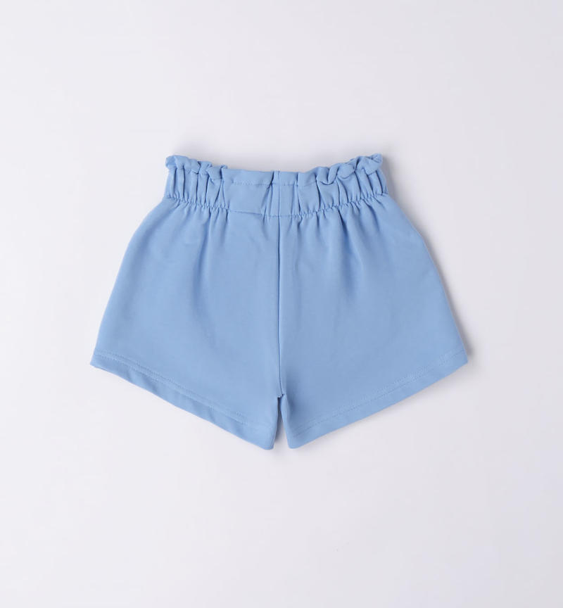 Sarabanda jersey fleece shorts for girls from 9 months to 8 years AZZURRO-3624