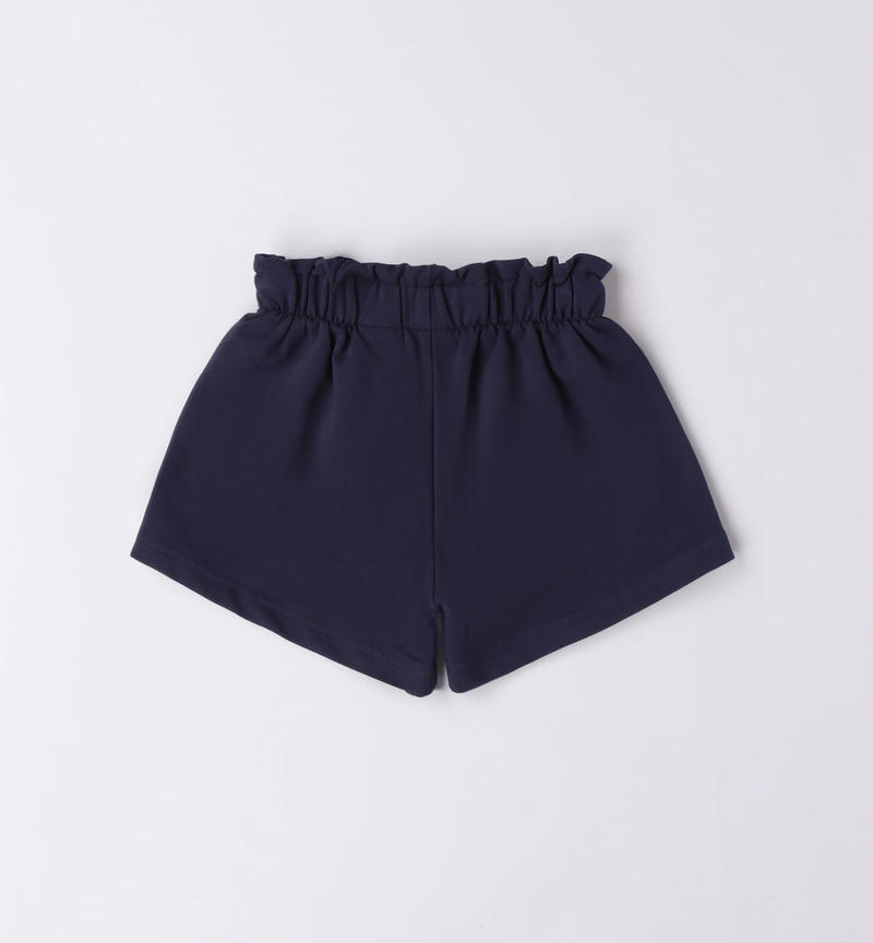 Sarabanda jersey fleece shorts for girls from 9 months to 8 years NAVY-3854