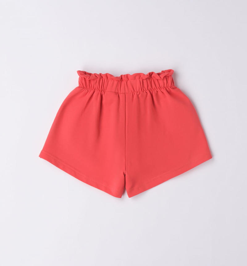 Sarabanda jersey fleece shorts for girls from 9 months to 8 years ROSSO-2152