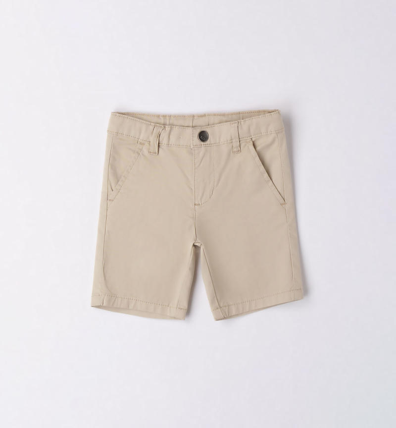 Sarabanda twill shorts for boys from 9 months to 8 years BEIGE-0435