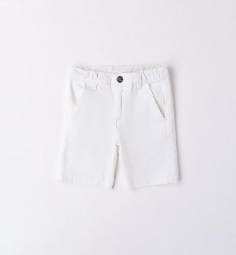 Sarabanda twill shorts for boys from 9 months to 8 years BIANCO-0113