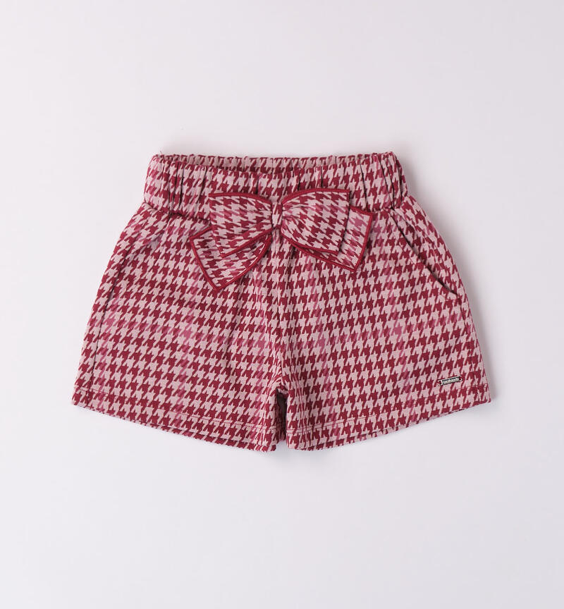 Sarabanda shorts for girls from 9 months to 8 years MAUVE-2783