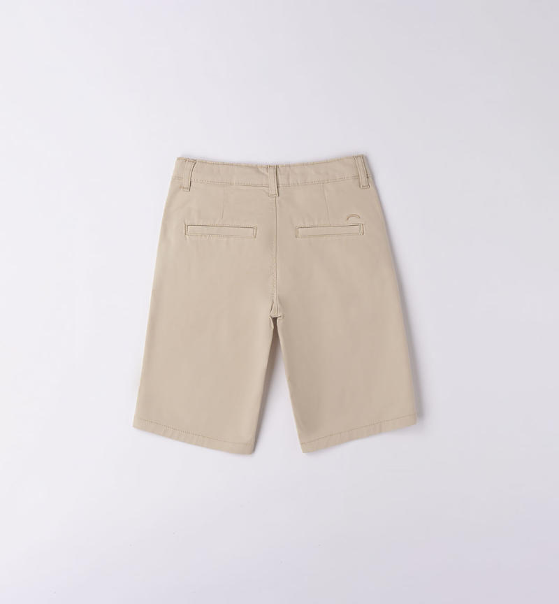 Pantalone corto slim ragazzo da 8 a 16 anni Sarabanda BEIGE-0435