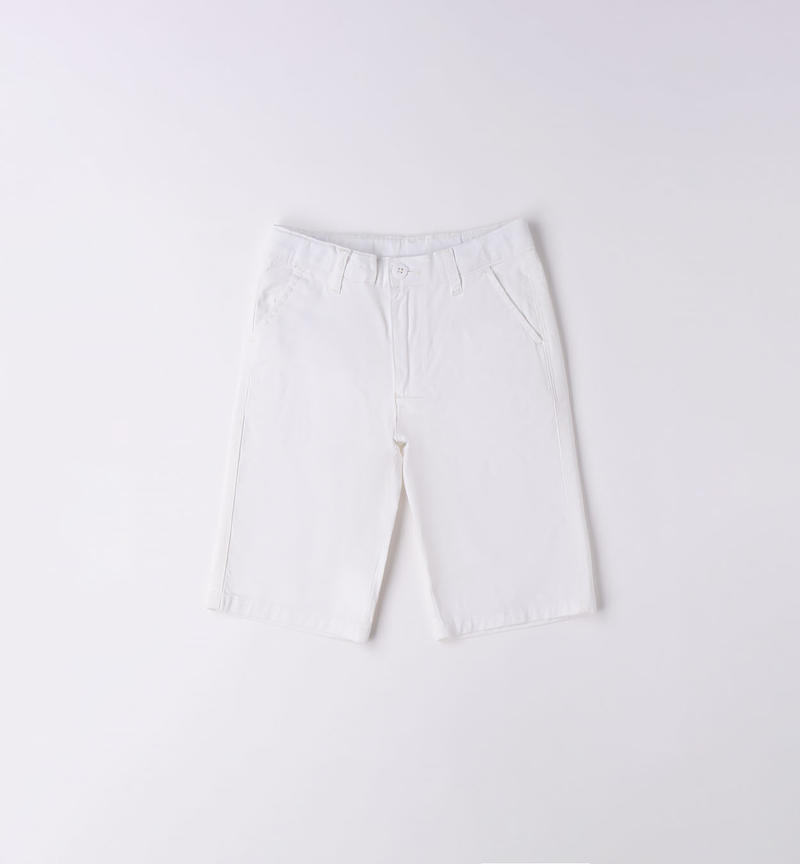 Sarabanda slim fit shorts for boys from 8 to 16 years BIANCO-0113