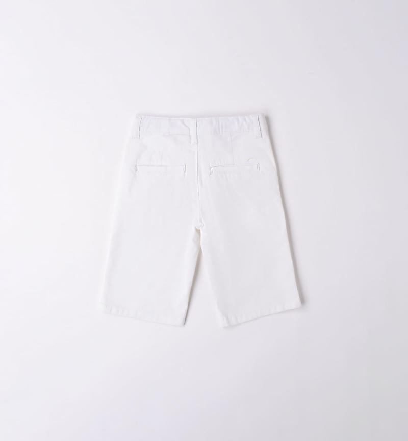Sarabanda slim fit shorts for boys from 8 to 16 years BIANCO-0113