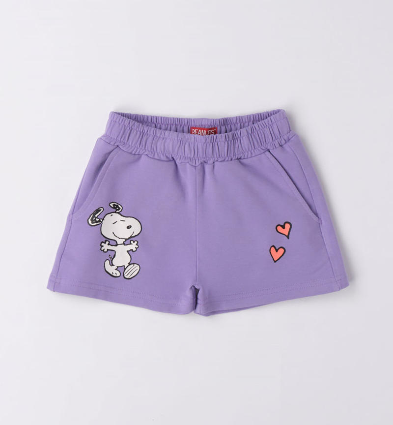 Sarabanda Snoopy motif shorts for girls from 9 months to 8 years GLICINE-3414