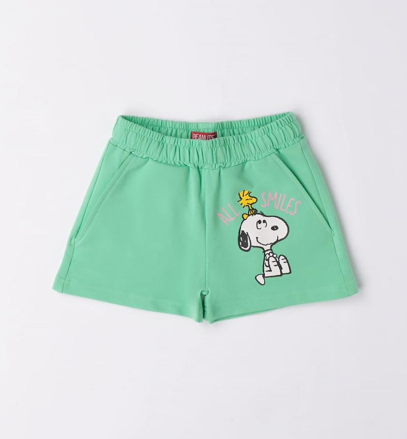 Pantalone corto Snoopy bambina da 9 mesi a 8 anni Sarabanda VERDE-5041
