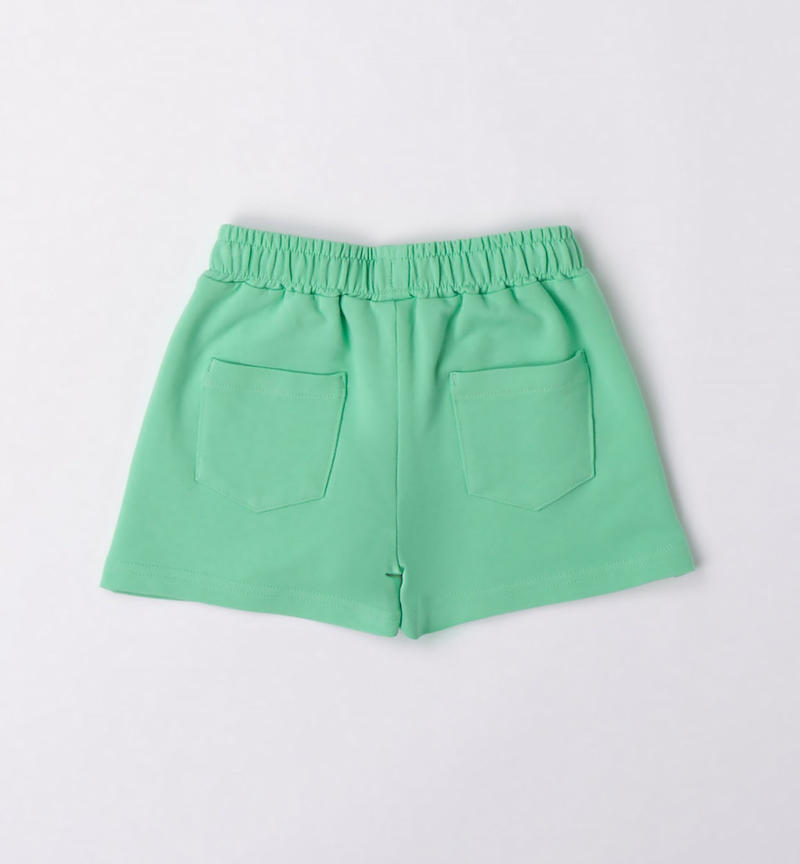 Sarabanda Snoopy motif shorts for girls from 9 months to 8 years VERDE-5041