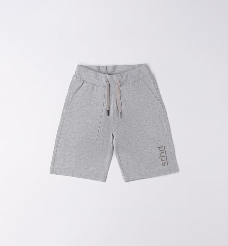 Sarabanda sporty shorts for boys from 8 to 16 years GRIGIO MELANGE-8992