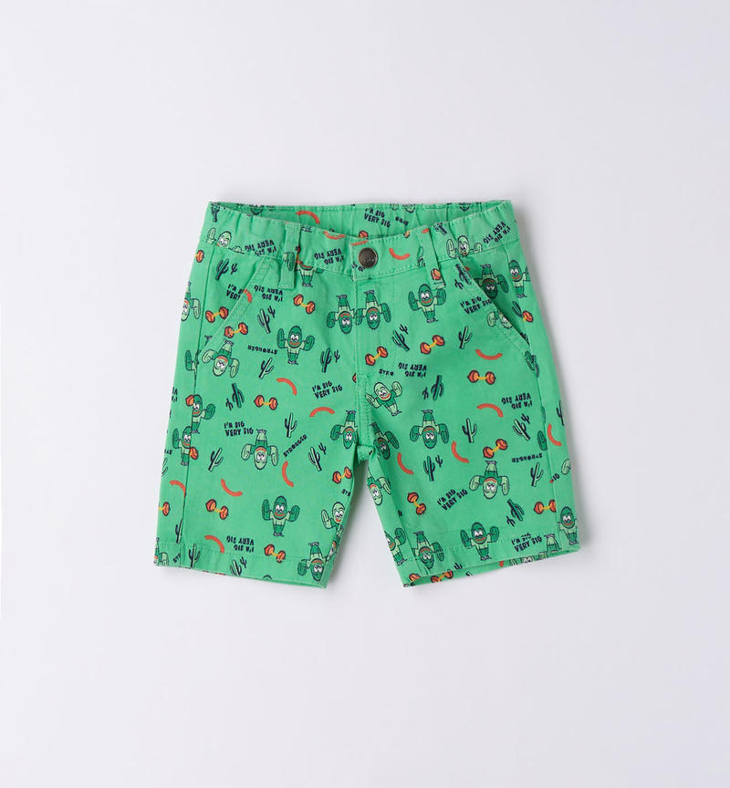 Pantalone corto verde bambino all over da 9 mesi a 8 anni Sarabanda VERDE-MULTICOLOR-6VS9