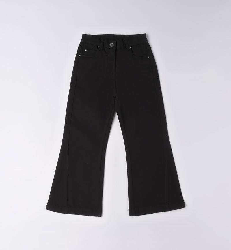 Sarabanda cropped trousers for girls from 8 to 16 years NERO-0658