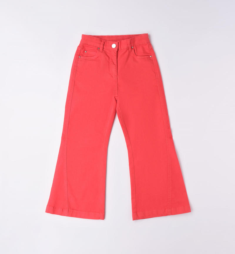 Sarabanda cropped trousers for girls from 8 to 16 years ROSSO-2152