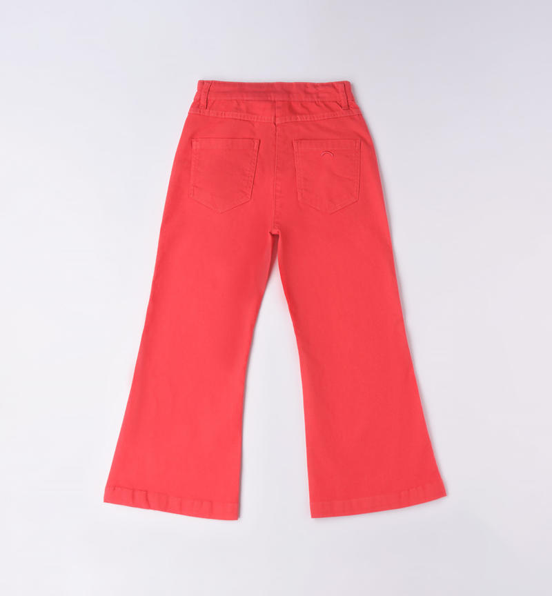 Sarabanda cropped trousers for girls from 8 to 16 years ROSSO-2152