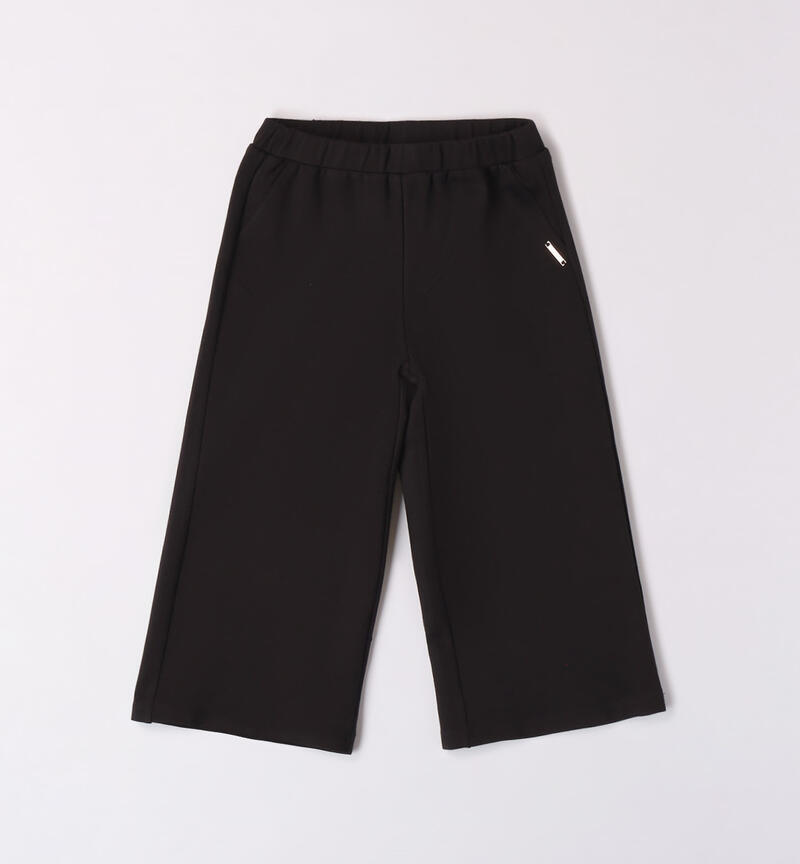 Sarabanda cropped trousers for girls from 9 months to 8 years NERO-0658