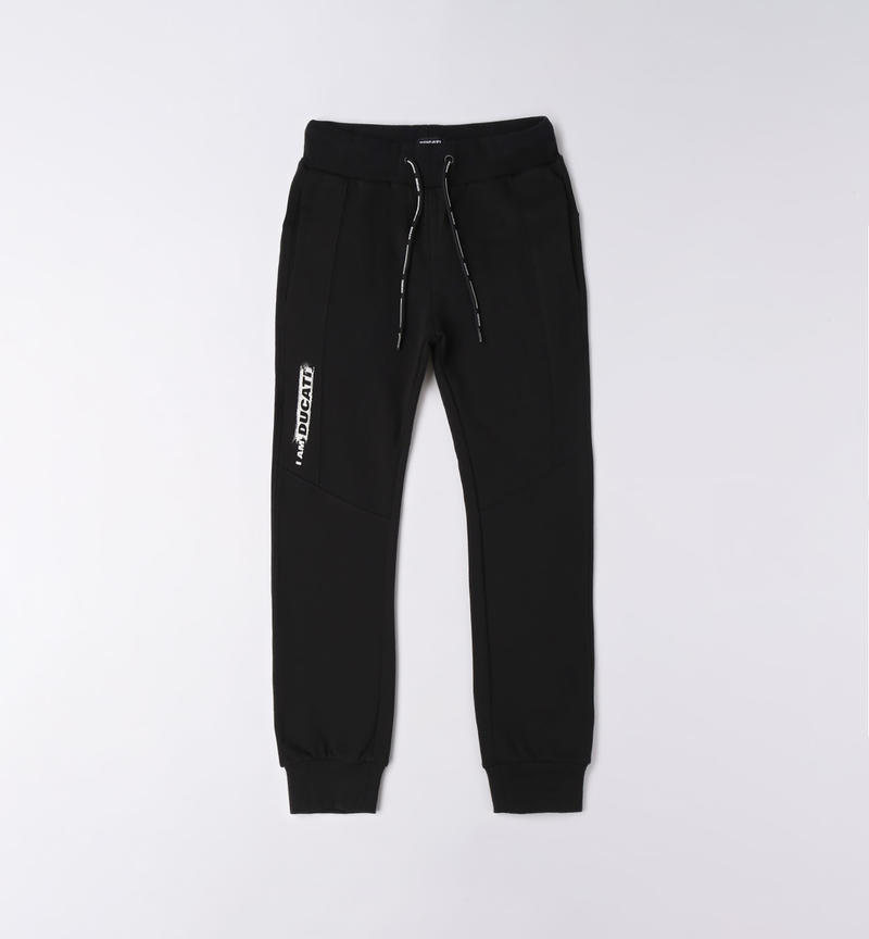 Pantalone Ducati in felpa 100% cotone per bambino da 3 a 16 anni NERO-0658