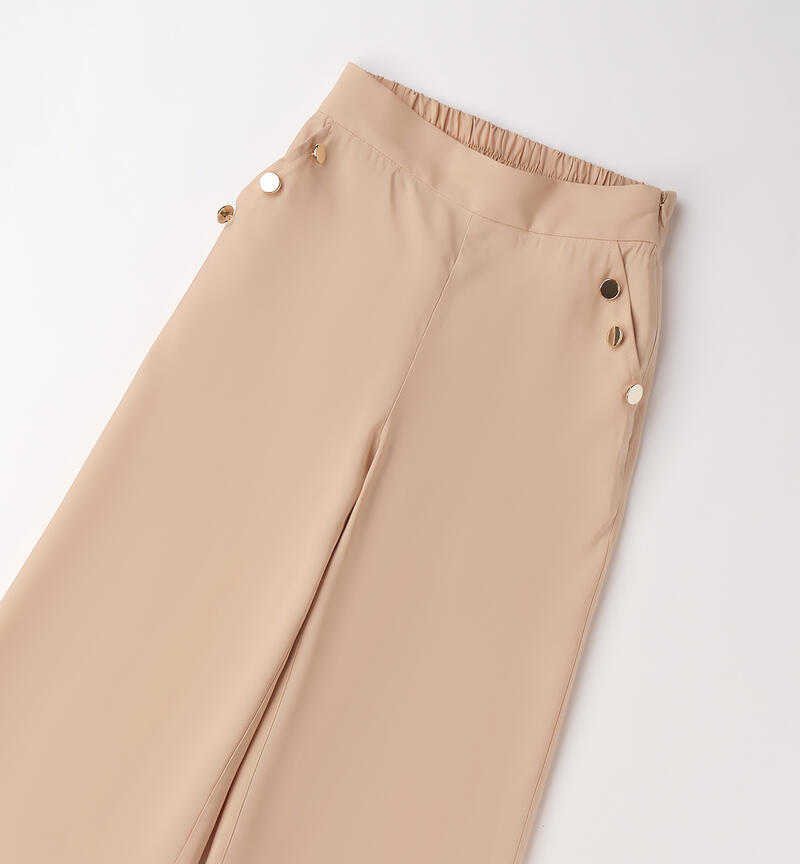 Elegant trousers for girls BEIGE-0941
