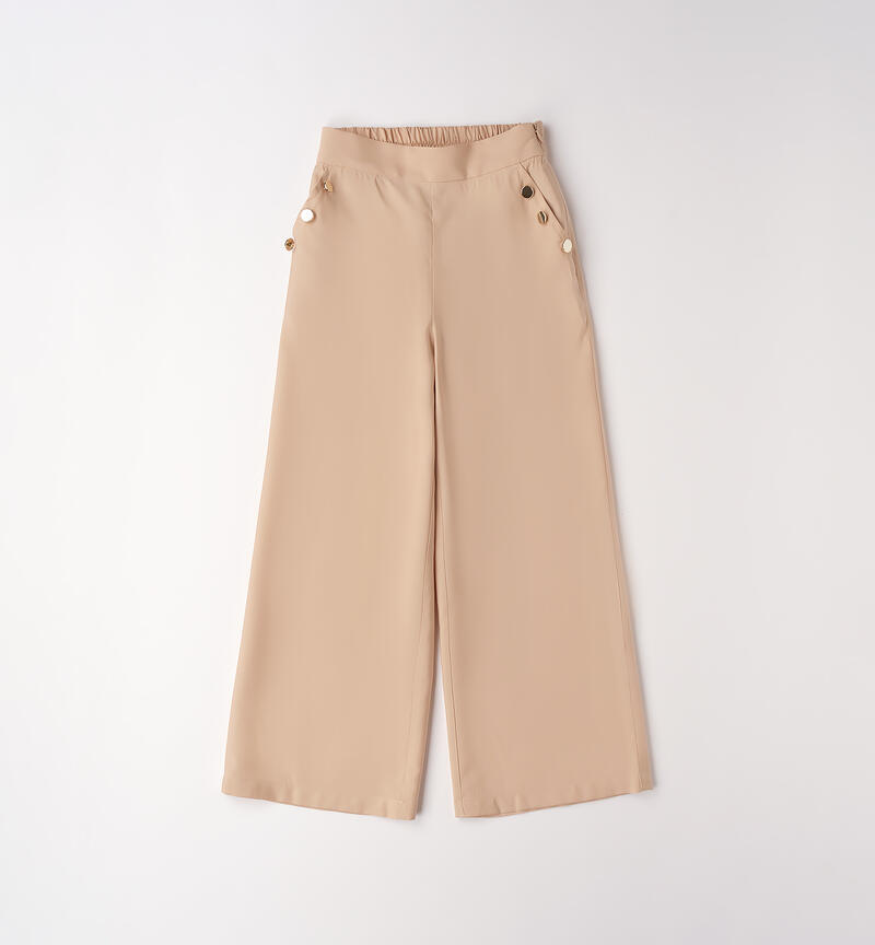 Elegant trousers for girls BEIGE-0941