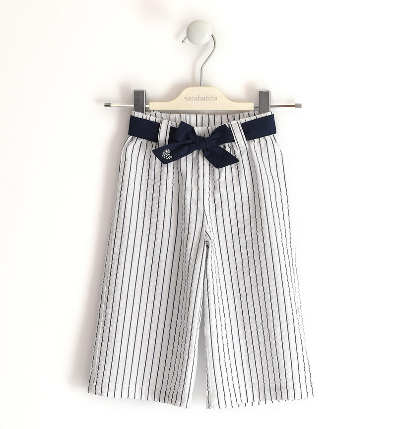 Sarabanda striped patterned trousers for girls from 6 months to 8 years NAVY-3854