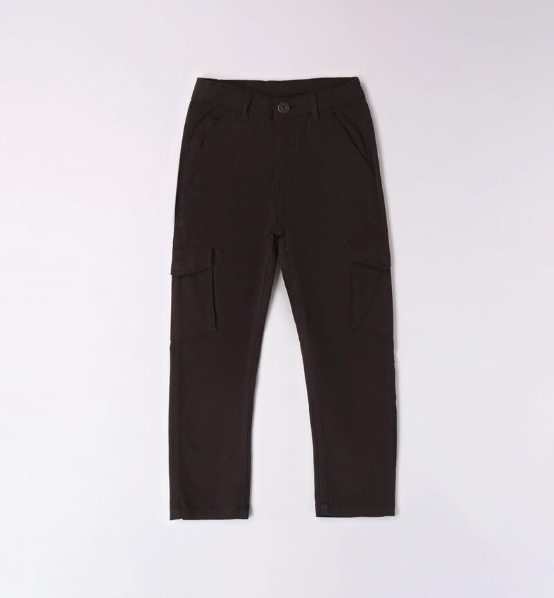 Sarabanda cotton trousers for boys from 8 to 16 years NERO-0658