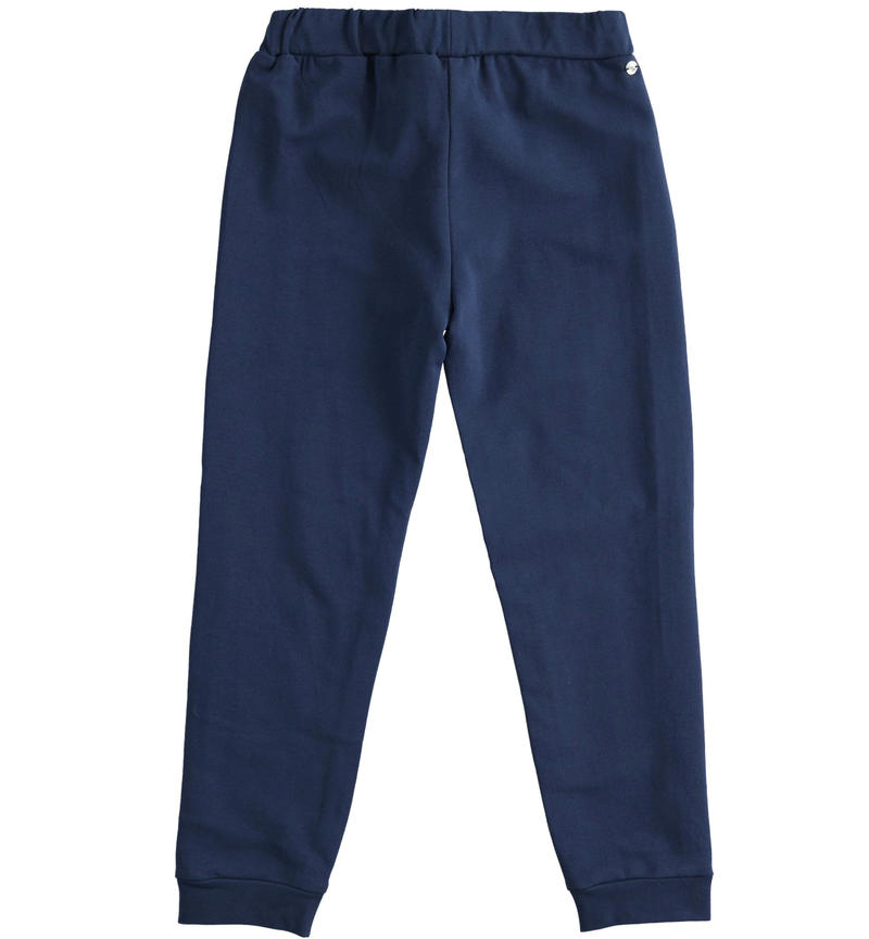 Pantalone in felpa leggera con paillettes reversibili per bambina da 6 a 16 anni Sarabanda NAVY-3854