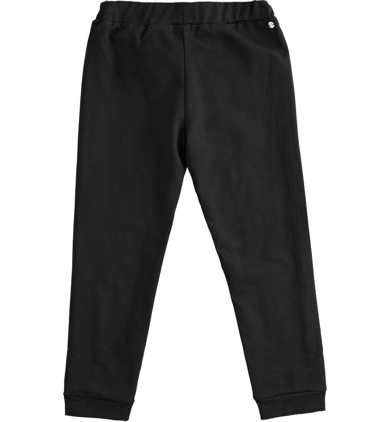 Pantalone in felpa leggera con paillettes reversibili per bambina da 6 a 16 anni Sarabanda NERO-0658