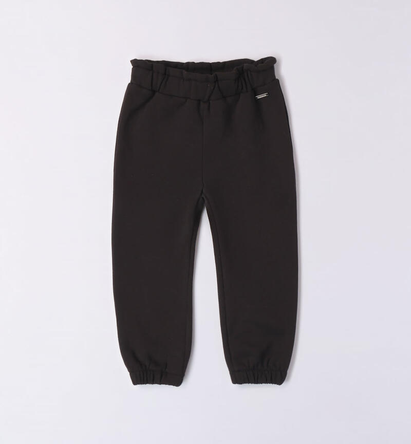 Sarabanda fleece trousers for girls from 9 months to 8 years NERO-0658