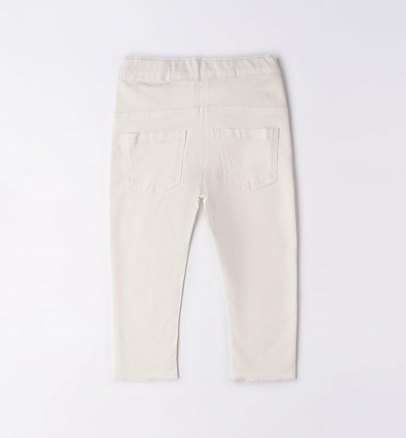 Pantalone lungo con strass bambina da 9 mesi a 8 anni Sarabanda PANNA-0112