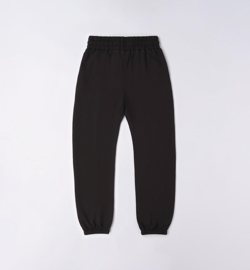Sarabanda long trousers with heart design for girls from 3 to 16 years NERO-0658