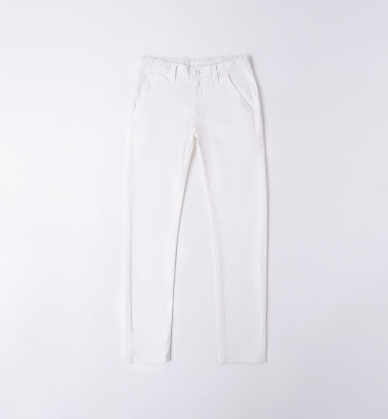 Sarabanda long trousers for boys from 8 to 16 years BIANCO-0113