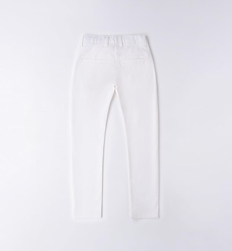 Sarabanda long trousers for boys from 8 to 16 years BIANCO-0113