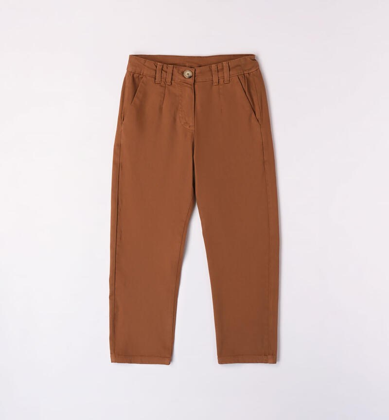Sarabanda brown trousers for girls from 8 to 16 years MARRONE-1217
