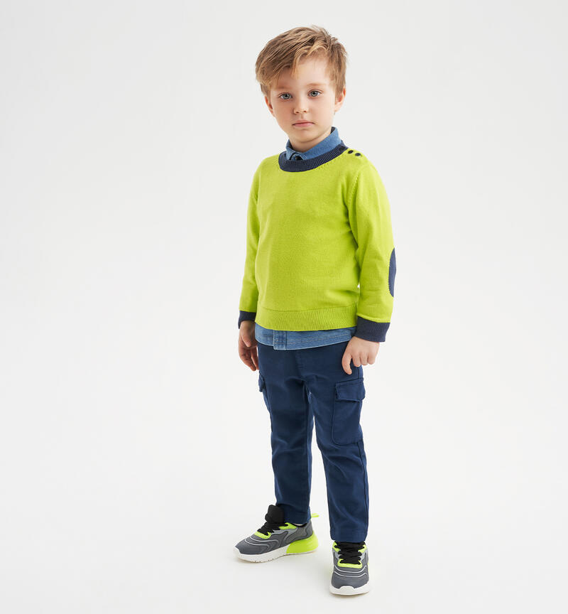 Sarabanda cargo trousers for boys from 9 months to 8 years BLU NAVY-3986