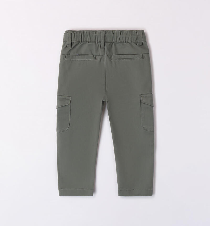 Sarabanda cargo trousers for boys from 9 months to 8 years VERDE SCURO-4254