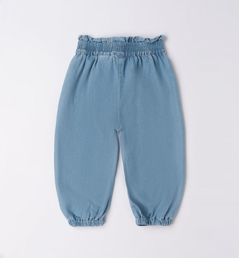 Sarabanda soft trousers for girls from 9 months to 8 years STONE BLEACH-7350